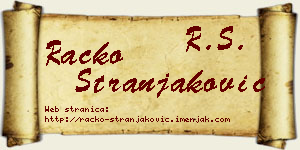 Racko Stranjaković vizit kartica